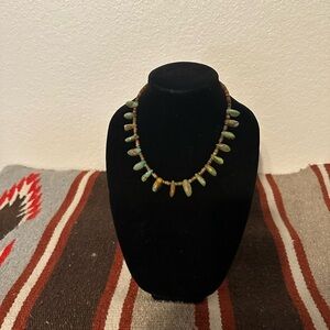 Hand Crafted “One of a Kind”Kingman Turquoise, Shell & Sterling Silver Necklace